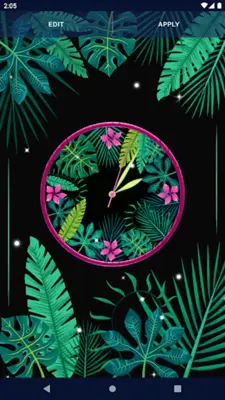 Black Jungle Forest Clock android App screenshot 0